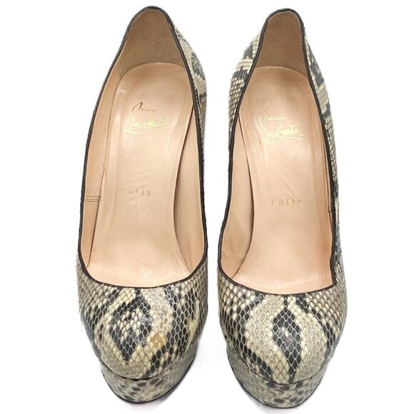 Christian Louboutin Bianca 120 Python Round Toe Platform Stiletto High Heels - Picture 3 of 8